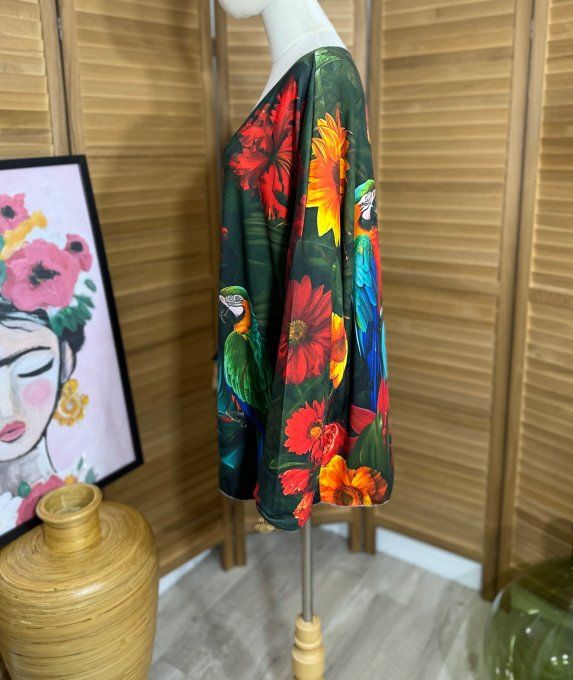 Top manches longues vert sapin Frida Kahlo Jungle Vibes du 40 au 52 