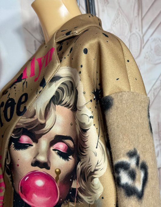 Manteau mi-long oversize polaire camel Monroe Bubble du 40 au 50 et même + 