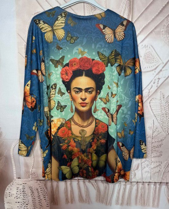 Ensemble Cocooning ou pyjama multicolore Frida Kahlo polaire confort +++ du 40 au 52/54 