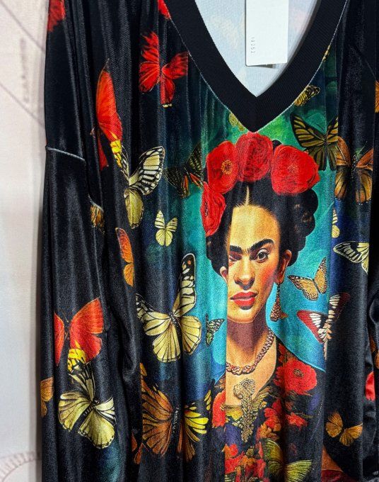 Survêtement ou Ensemble détente velours Frida Kahlo aux Fleurs du 38 au 50/52