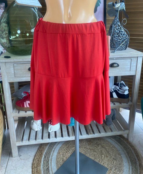 Jupe -short ample rouge stretch ++++ du 38 au 54 
