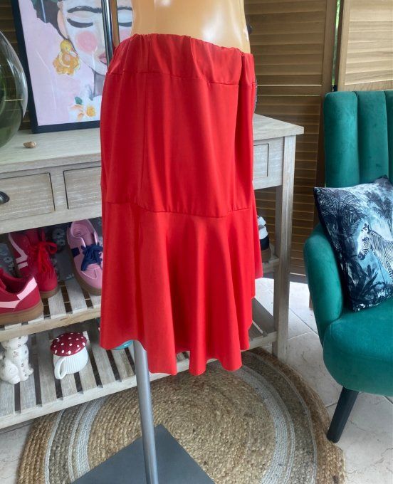 Jupe -short ample rouge stretch ++++ du 38 au 54 