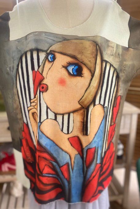 Top fin ample grisé The Picasso Woman du 40 au 52 