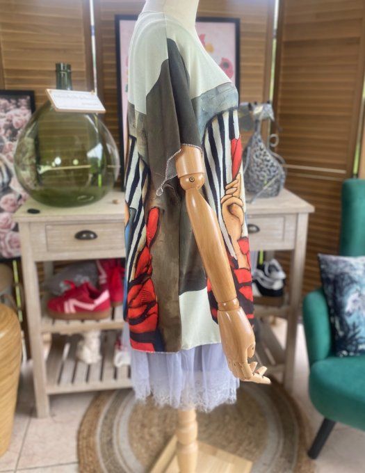 Top fin ample grisé The Picasso Woman du 40 au 52 