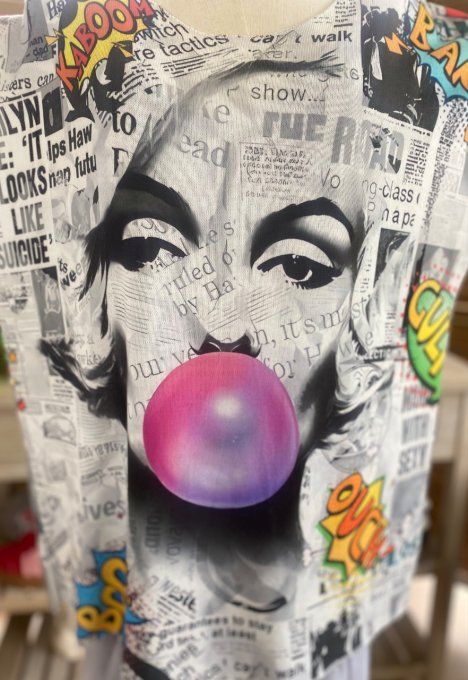 Top fin ample grisé Marylin Monroe Bubble du 40 au 52  