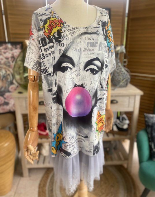 Top fin ample grisé Marylin Monroe Bubble du 40 au 52  