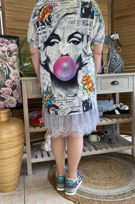 Top fin ample grisé Marylin Monroe Bubble du 40 au 52  