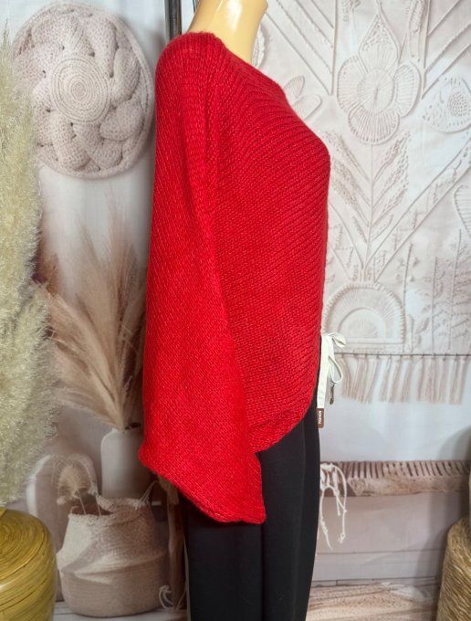 Pull court croisé rouge douceur +++ (du 40 au 52) ou en version "chauffe-épaule" jusqu'au 58/60 