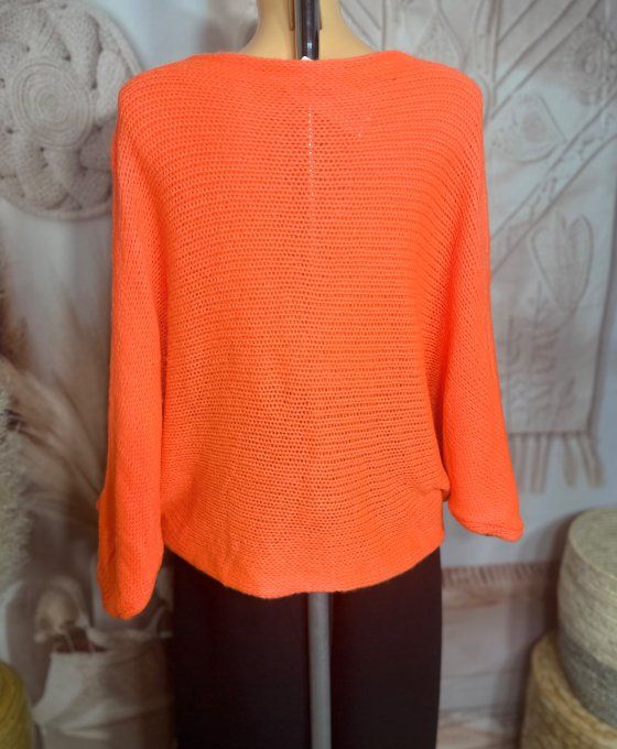 Pull court croisé orange douceur +++ (du 40 au 52) ou en version "chauffe-épaule" jusqu'au 58/60 