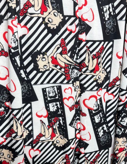 Combi-short noir rouge blanc Betty Boop Pinup Rétro douceur +++ du 38 au 50  