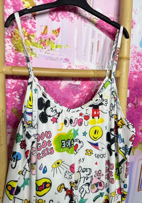 Combi-short blanc Cartoons Vibes Mickey Mouse Rétro douceur +++ du 38 au 50 