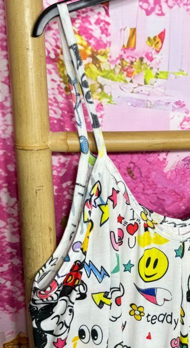 Combi-short blanc Cartoons Vibes Mickey Mouse Rétro douceur +++ du 38 au 50 