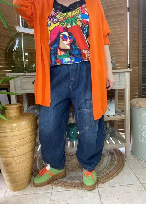 Pantalon Tenko Wide Leg jeans bleu brut du 40 au 46