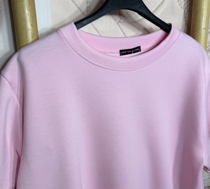 Top trapèze rose bébé volants broderie anglaise blanche douceur +++ du 36 au 46/48  