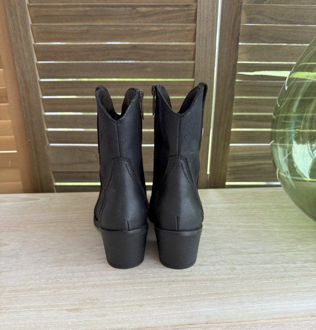 Bottines mi-hautes façon Santiags daim noir MTG confort ++++  