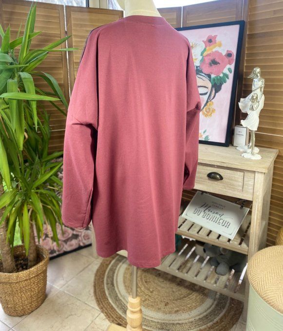 Sweat ample Lie de Vin carreaux Betty Boop Country Girl du 40 au 50/52