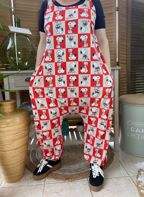 Combinaison salopette rouge et beige Portraits de Snoopy du 38 au 52