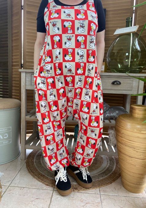 Combinaison salopette rouge et beige Portraits de Snoopy du 38 au 52