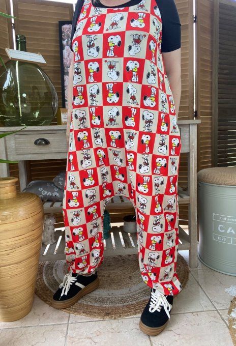 Combinaison salopette rouge et beige Portraits de Snoopy du 38 au 52