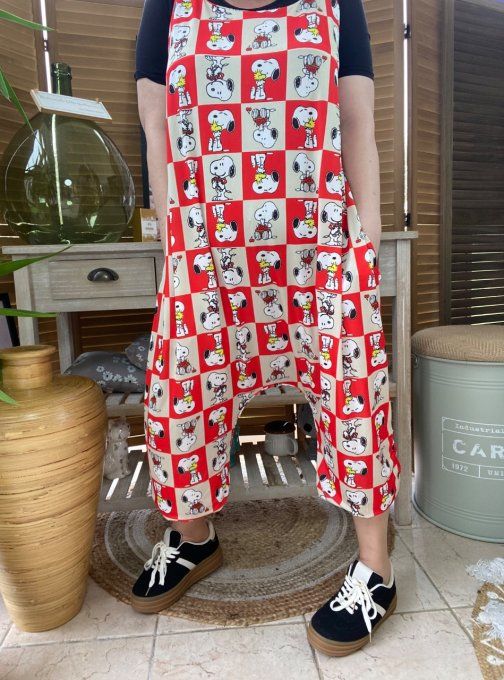 Combinaison salopette rouge et beige Portraits de Snoopy du 38 au 52
