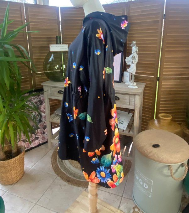 Robe trapèze col montant noire dentelle Marylin Monroe mystique Doberman du 38 au 46/48 
