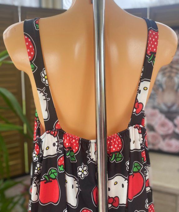Combinaison salopette noire Hello Kitty & Red Apples du 38 au 52