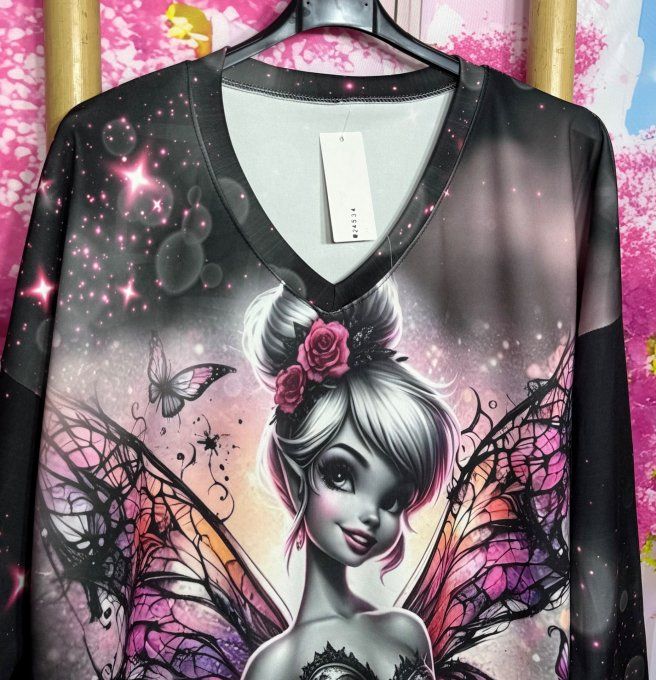 Robe-sweat ou Maxi-sweat rose poudré Violine La Fée Clochette confort +++ du 40 au 50/52