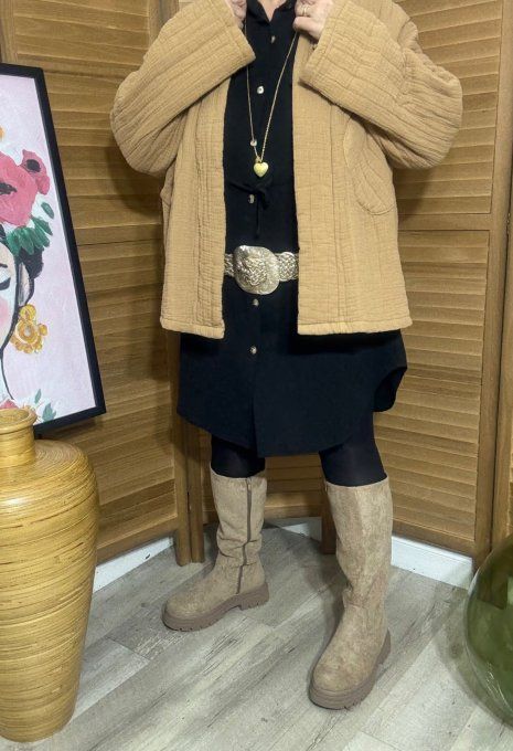 Veste matelassée coton camel douceur +++++ du 40 au 52 et même +