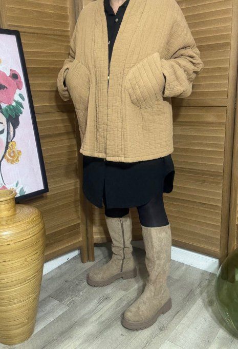 Veste matelassée coton camel douceur +++++ du 40 au 52 et même +