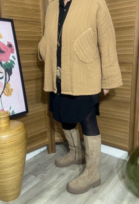 Veste matelassée coton camel douceur +++++ du 40 au 52 et même +