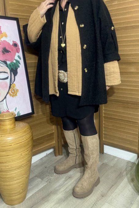 Veste matelassée coton camel douceur +++++ du 40 au 52 et même +