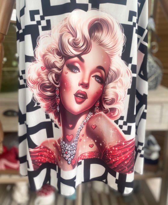 Caraco Débardeur Top trapèze satiné mat & dentelle Marylin Monroe in Love du 40 au 52 