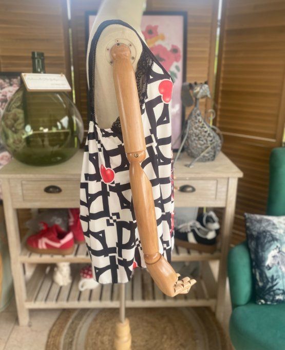 Caraco Débardeur Top trapèze satiné mat & dentelle Marylin Monroe in Love du 40 au 52 