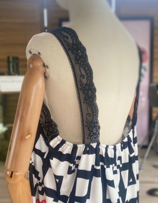 Caraco Débardeur Top trapèze satiné mat & dentelle Marylin Monroe in Love du 40 au 52 