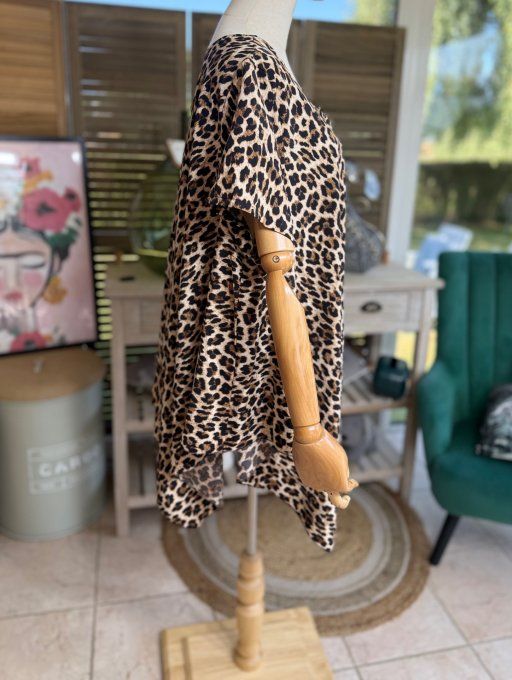 Ensemble jupe-culotte + blouse trapèze Léopard du 40 au 52 