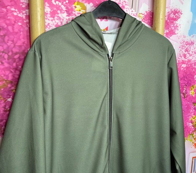 Gilet ou Veste à capuche oversize Kaki Viva la Vida Frida Kahlo du 38 au 48/50 et même + 