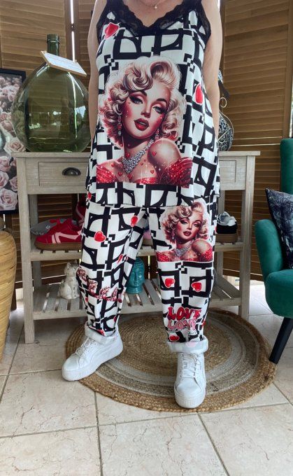 Caraco Débardeur Top trapèze satiné mat & dentelle Marylin Monroe in Love du 40 au 52 