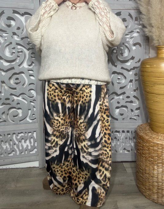 Pull ample SANS LAINE Crème manches 3/4 Douceur +++ du 38 au 48/50