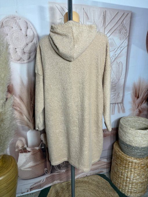 Robe à capuche moumoute beige Baskets Léopard coeur douceur +++ du 38 au 48/50