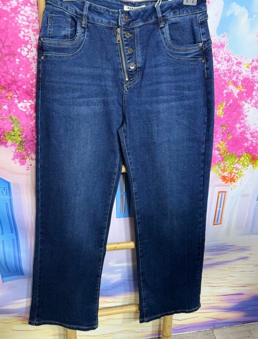 Jeans Coupe Wide Legs Jeans Brut Karostar boutons + fermeture asymétrique (44/46 et 46/48)