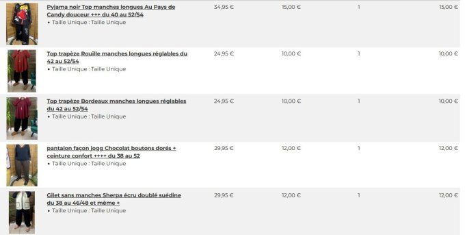 Lot réservé pour Stéphanie !!!  (20 articles)