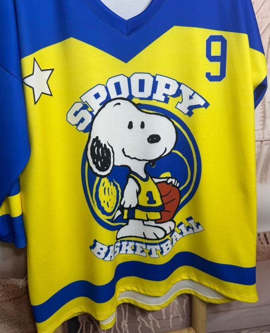 Robe ample jaune bleue Snoopy American Base-Ball Team Number 9 du 42 au 52/54 